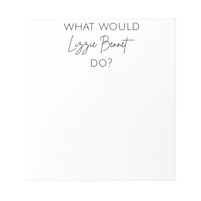 Bloco De Notas O Que Lizzie Bennet Faria? (Frente)