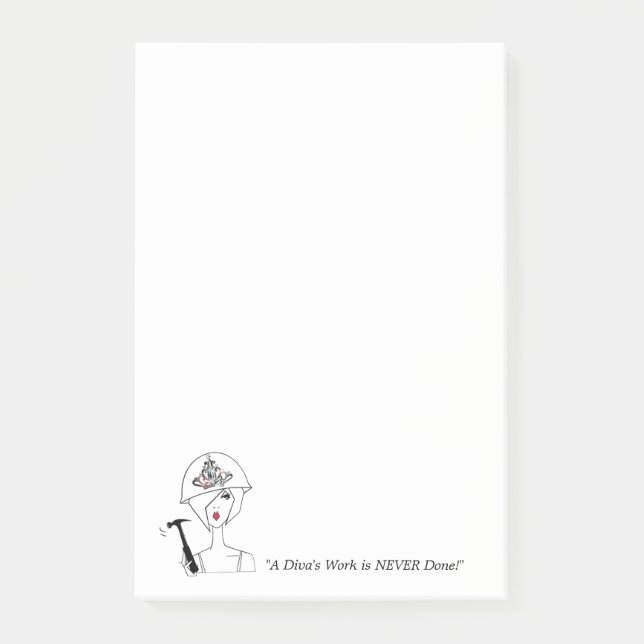 Bloco De Notas "O trabalho de um Diva NUNCA FOI FEITO!" (Frente)