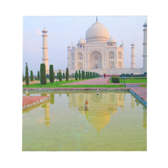 Bloco De Notas O tranquilo e pacífico Taj Mahal mundialmente famo (Frente)