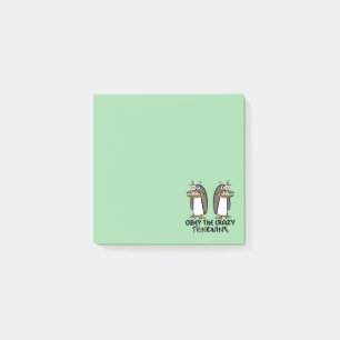 Bloco De Notas Obedeça ao Design gráfico louco dos Pinguins Ve