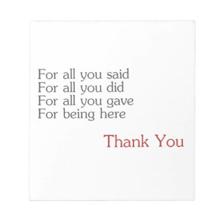 Bloco De Notas Obrigado a todos