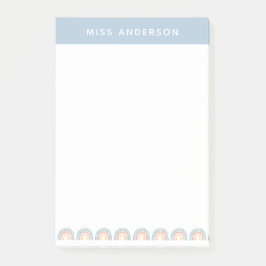 Bloco De Notas Obrigado de professor de arco-íris de cor d'água m