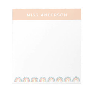 Bloco De Notas Obrigado de professor de arco-íris de cor d'água m