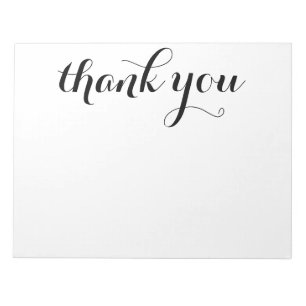 Bloco de Notas Obrigado Impressão em Script 28 x 2