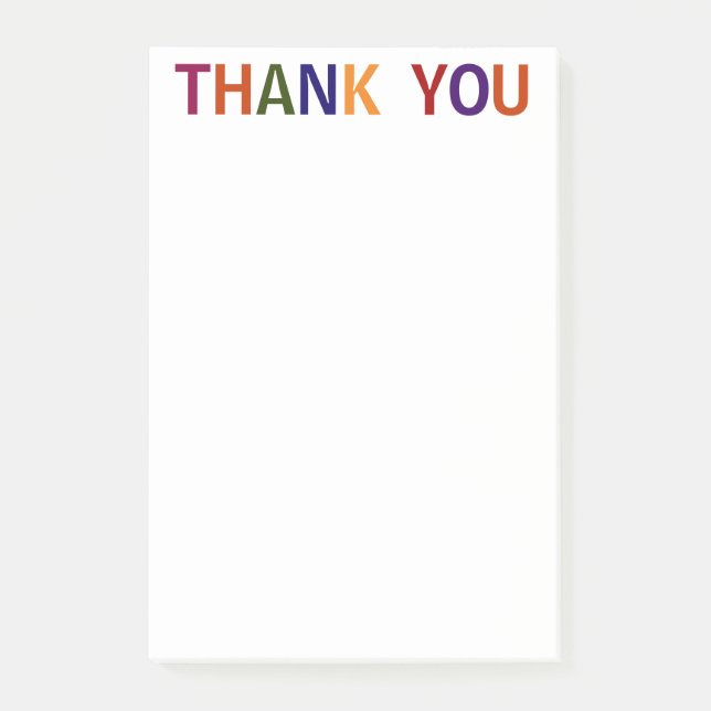 Bloco De Notas Obrigado Multicolorido 4 x 6 (Frente)