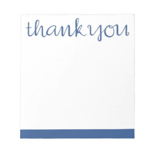 Bloco De Notas Obrigado Notepad azul cursivo