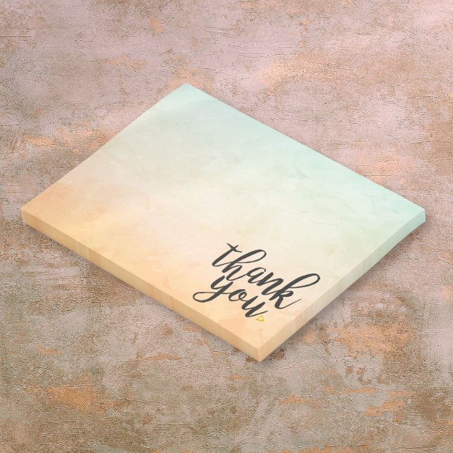 Bloco De Notas Obrigado Ouro Amor Coração Aquarela (Thank You Gold Love Heart Watercolor Post-it Notes)