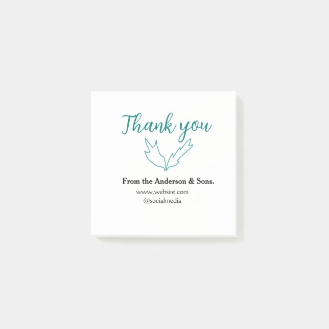 Bloco De Notas Obrigado pelo nome da sua empresa do site do Order (Frente)