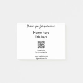 Bloco De Notas Obrigado pelo nome de compra aqui digitalizar QR