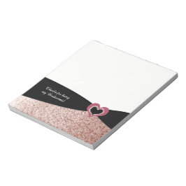 Bloco De Notas Obrigados de Bridesmaid da Faixa Glitter de rosa D