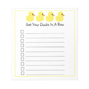 Bloco De Notas "Obtenha seus patos em seguido "