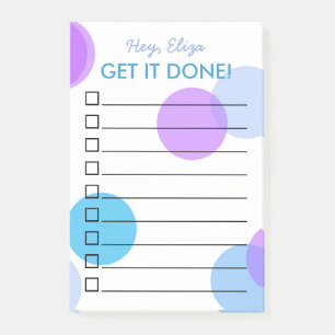 Bloco De Notas Obter A Lista De Confetti Azul Para Fazer  Nome Pe