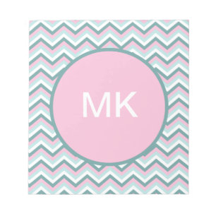 Bloco De Notas Ocean Mist Chevron Patterno