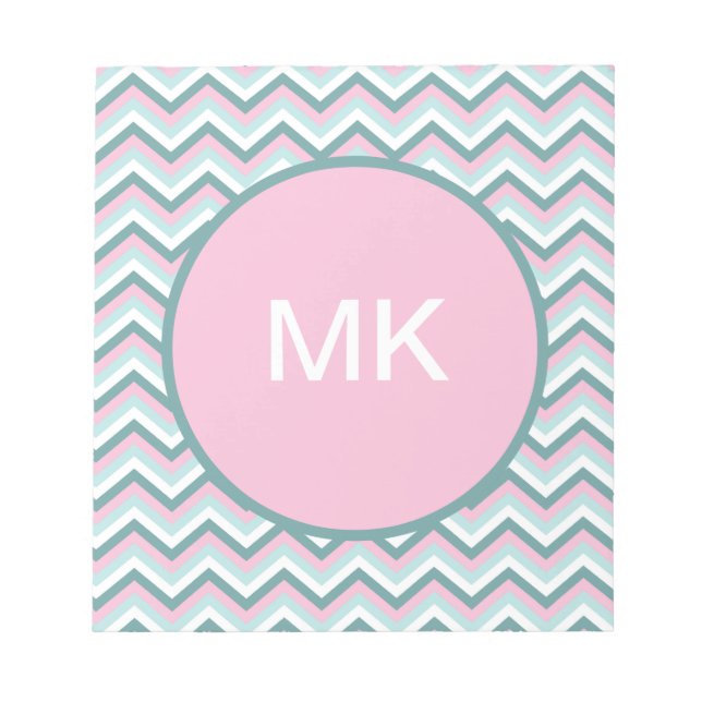 Bloco De Notas Ocean Mist Chevron Patterno (Frente)