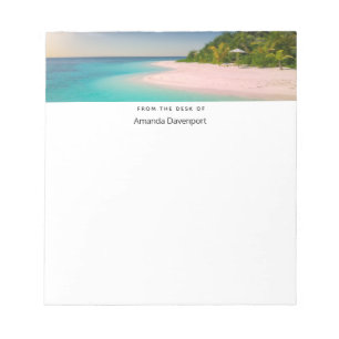 Bloco De Notas Oceano Azul Esmeralda Praia Tropical Cênica