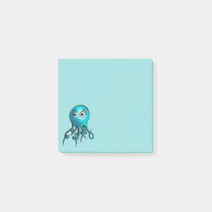 Bloco De Notas Octopus Azul-Cinto - Cartoon Sea Animal