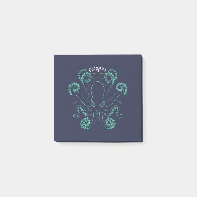 Bloco De Notas Octopus Cephalopod Tentáculos (Frente)