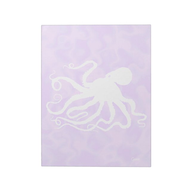 Bloco De Notas Octopus em roxo - Notepad de 11" x 8,5" (Invertido)