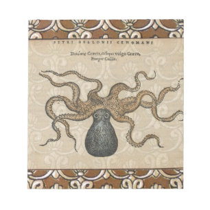 Bloco De Notas Octopus Kraken Vintage Illustration