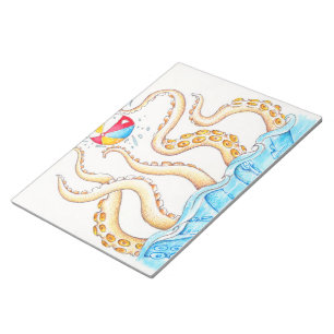 Bloco De Notas Octopus Playing Beach Ball
