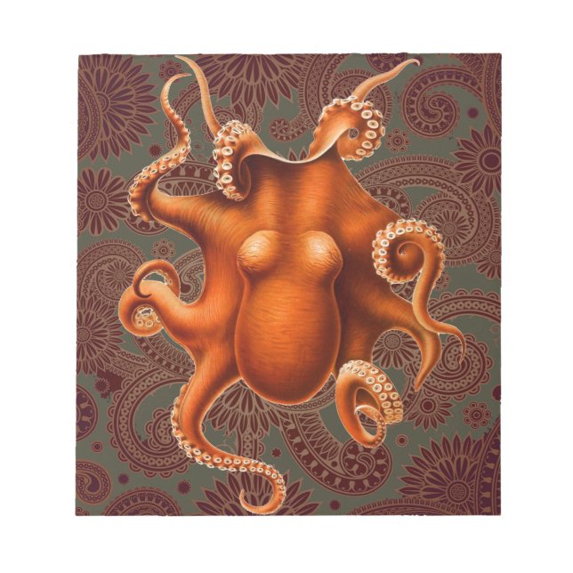 Bloco De Notas Octopus Sea Monster Creator Animal (Frente)