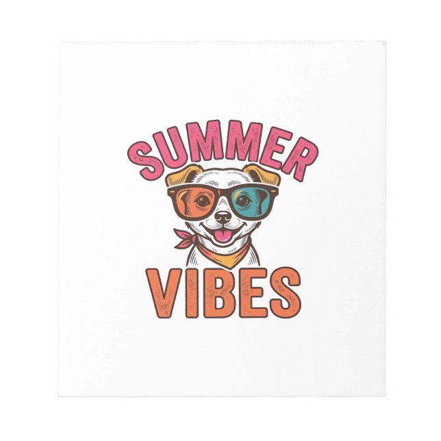 Bloco De Notas Óculos de Sol de Cachorro Vibrações de Verão Camis (Frente)