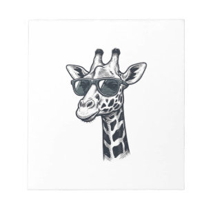 Bloco De Notas Óculos de sol de girafa legais Camiseta com gravaç