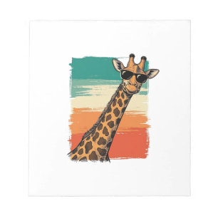 Bloco De Notas Óculos de Sol de Girafa Legal Camisa Vintage Pôr d