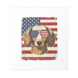Bloco De Notas Óculos de Sol Vetor Bandeira Patriótica Vintage Da