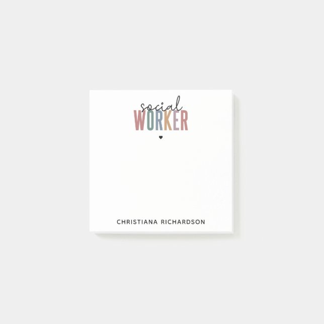 Bloco De Notas Ofertas de graduação do Trabalhador Social de Nome (Frente)