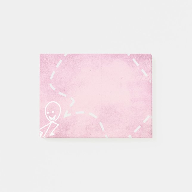 Bloco De Notas Office Family Stick Chalboard Rosa Engraçado (Frente)