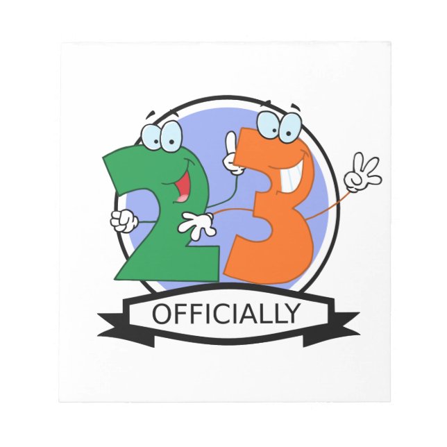 Bloco De Notas Oficialmente 23 Banner de Aniversário (Frente)