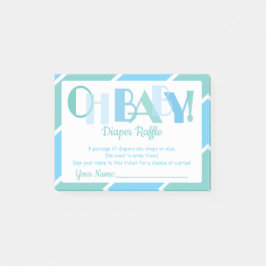 Bloco De Notas Oh Baby Boy Blue Moderna Fralda de Tipografia Raff