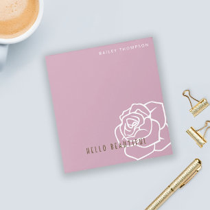 Bloco De Notas Olá, Bela - Rosa Rosa Chic Moderno