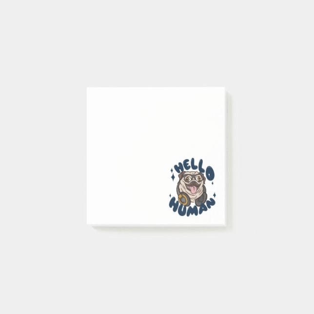 Bloco De Notas Olá, cão-gato humano (Frente)