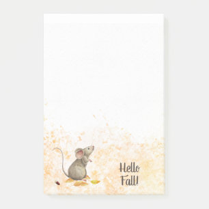 Bloco De Notas Olá, Fall Woodland Mouse