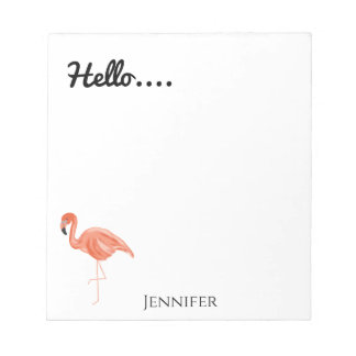 Bloco De Notas Olá, Flamingo Personalizado
