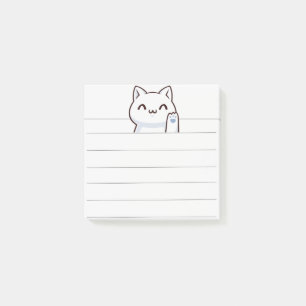 Bloco De Notas Olá gato fofo simples
