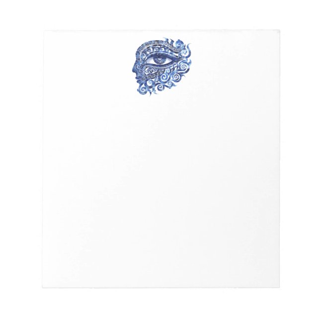 Bloco De Notas Olho abstrato Grego Mau com Chave Grego (Frente)