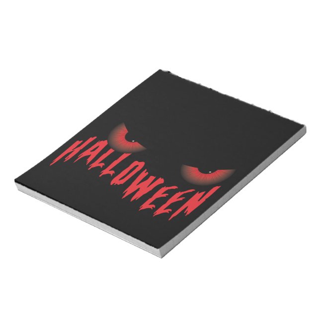 Bloco De Notas Olhos Assustadores Vermelhos Halloween (Invertido)
