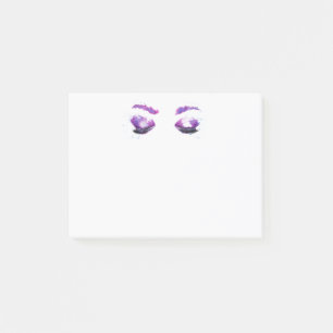 Bloco De Notas Olhos Roxos Glamorosos e Brows Watercolor