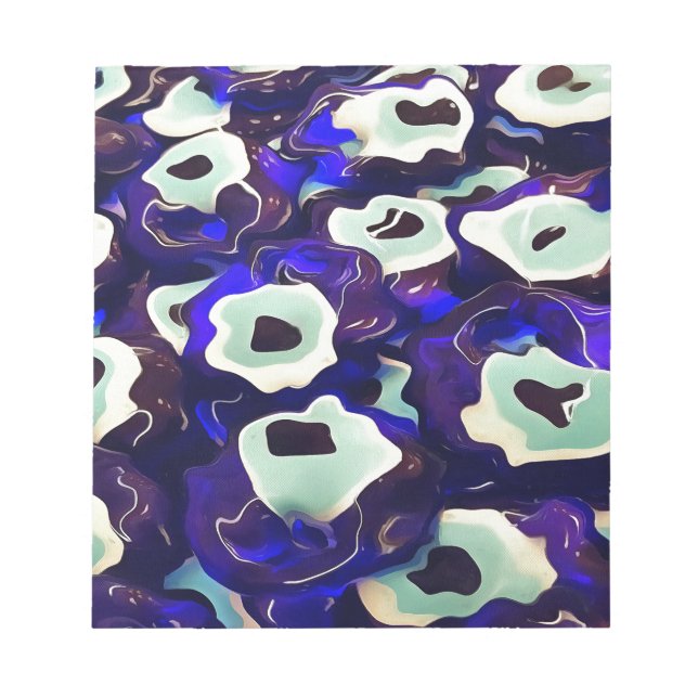 Bloco De Notas Olhos Turcos Boncuk Formaram Arte Bizarra Amuleta (Frente)