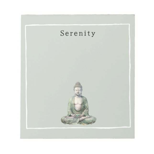 Bloco De Notas Olive Green Buddha Meditation Personalized  (Frente)