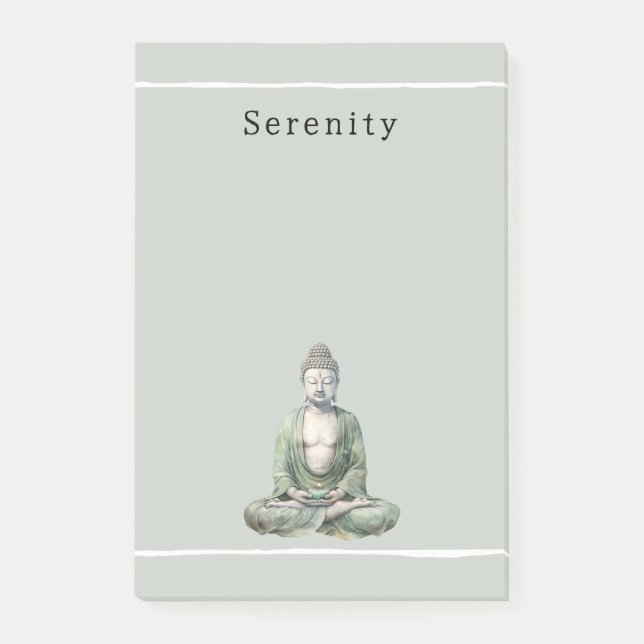 Bloco De Notas Olive Green Buddha Meditation Personalized  (Frente)