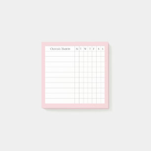 Bloco De Notas Olivia Personalised Habit Tracker em Blush