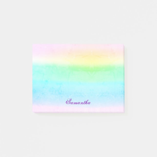 Bloco De Notas Ombre Grunge Pastel Green - Notas do Posto (Frente)