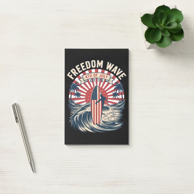Bloco De Notas Onda da Liberdade 4 de Julho (Escritótio)