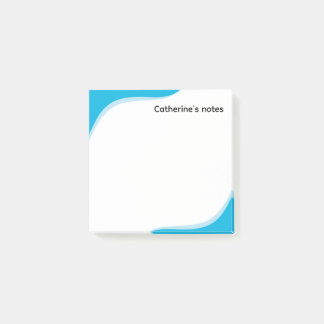 Bloco De Notas Ondas azuis e pretas simples personalizáveis