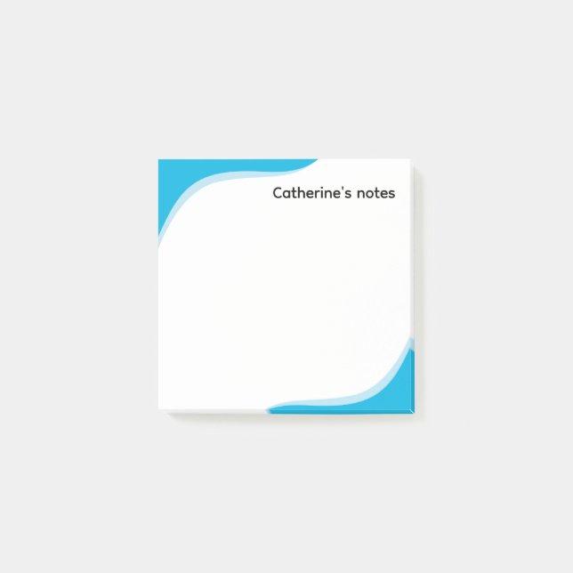 Bloco De Notas Ondas azuis e pretas simples personalizáveis (Frente)