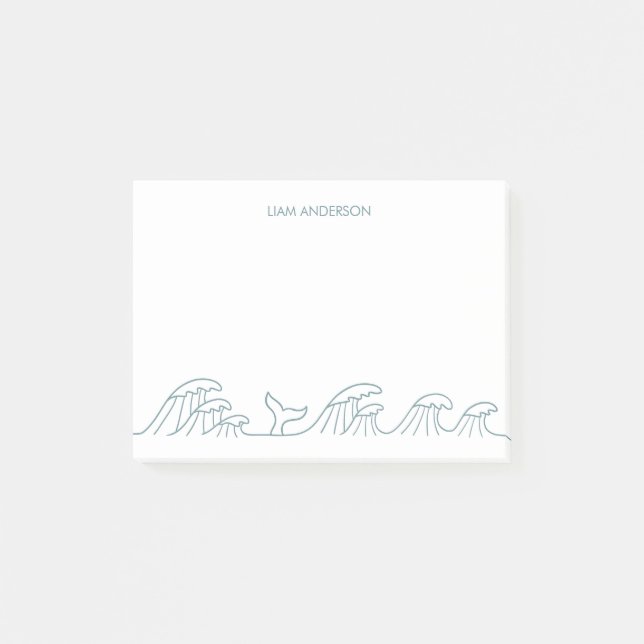 Bloco De Notas Ondas do oceano crianças costeiras personalizadas (Frente)